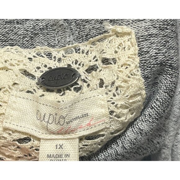 Cupio Cowl Neck Sweater Grey Viscose Long Sleeve Tunic Size 1X Women's - Picture 5 of 6